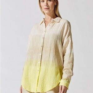 NWT Electric & Rose Farrah Oversized Gauze Shirt Sunset XS